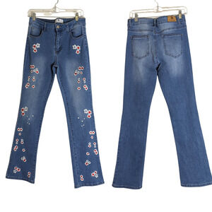 Flying Angel Flared Embroidered Boho Retro Jeans Women's 30"